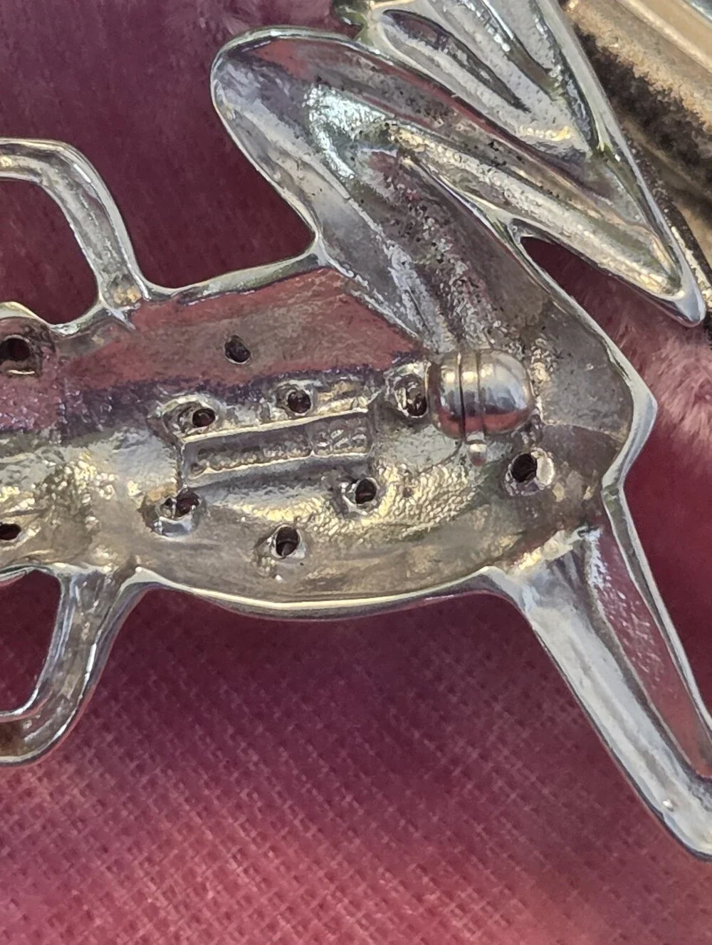 Gorgeous Vintage Krementz Sterling Silver Frog Brooch